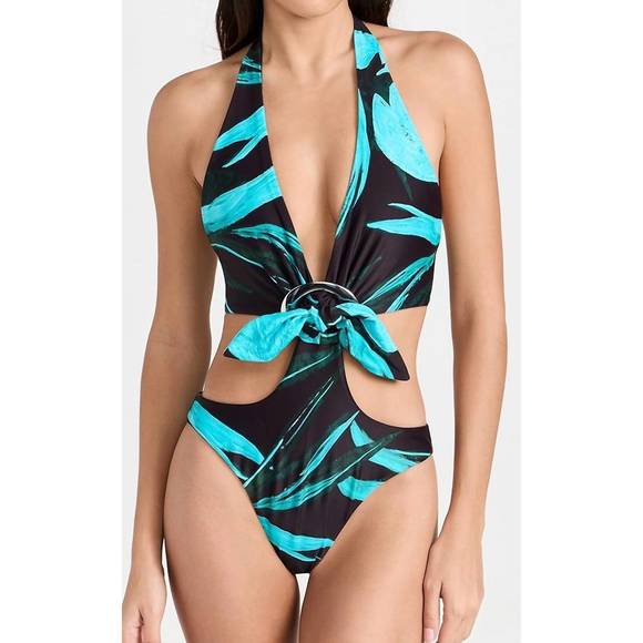 NEW LOUISA BALLOU buckle one piece in turquoise flower - Picture 2 of 5